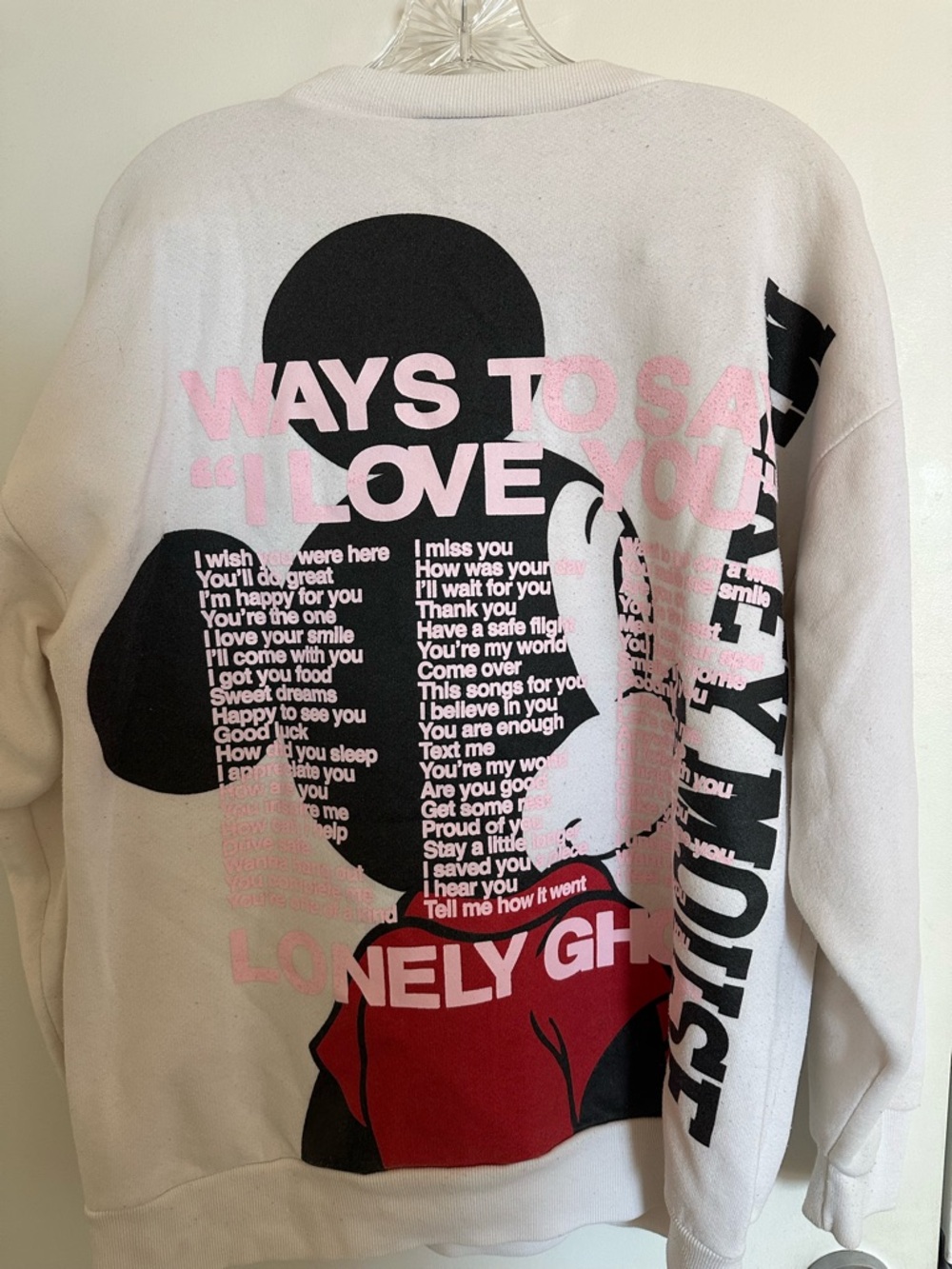 VINTAGE Mickey Mouse Graphic Sweatshirt - Lonely Ghost / Ghosted Garments - Picture 3 of 5